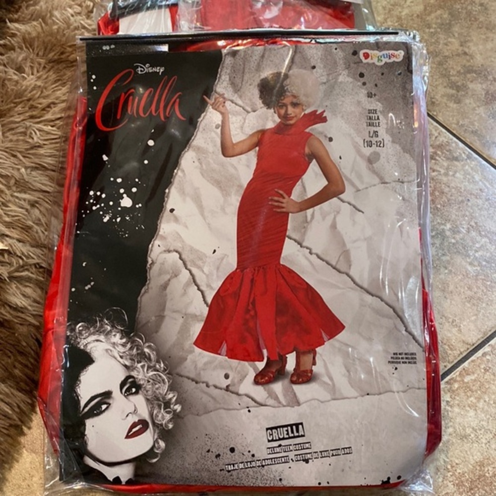 Disney Cruella NIP dress costume girls 10/12 NEW‎